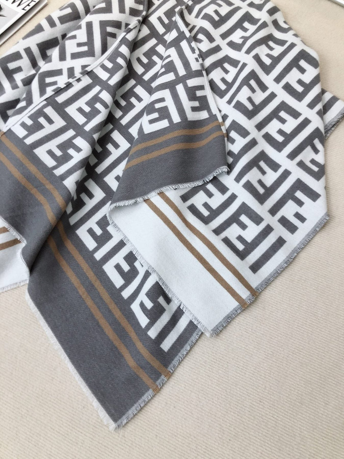 Fendi Geometric Trim Shawl — detail