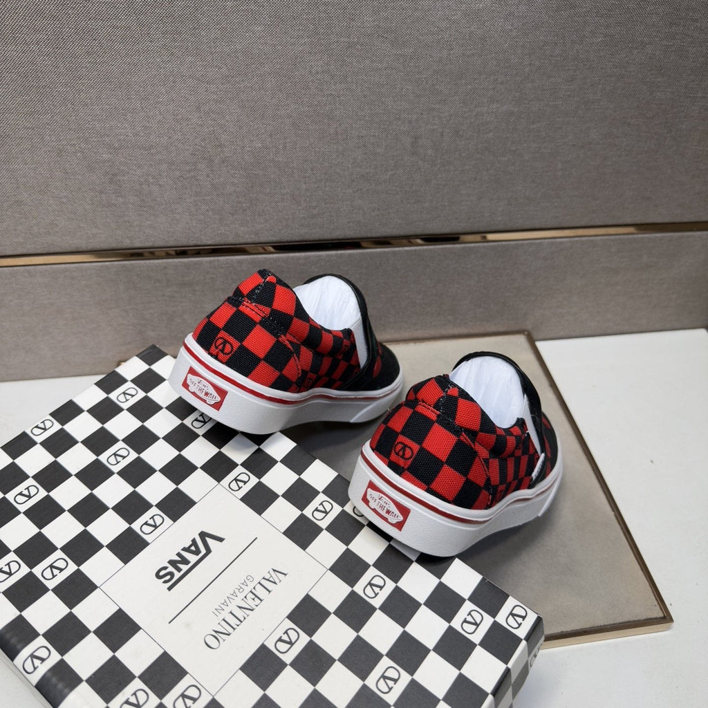 Vans Cherry Checkerboard Slip-On Shoes — back