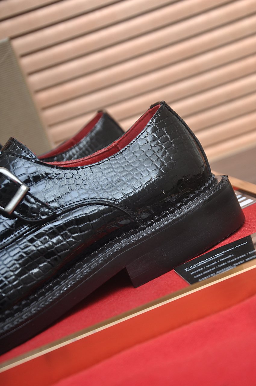 Christian Louboutin Black Buckle Loafers — detail