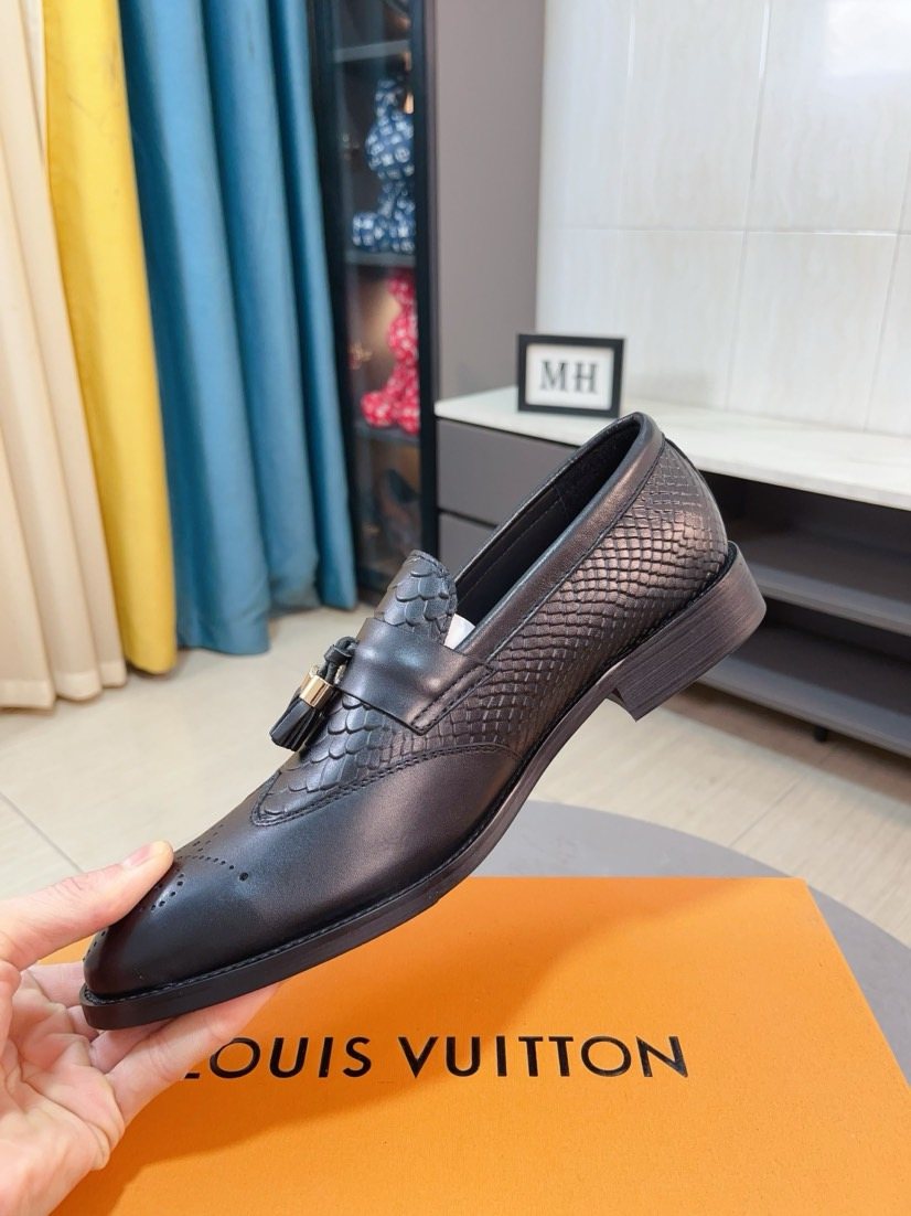 Louis Vuitton Black Tassel Loafers — model