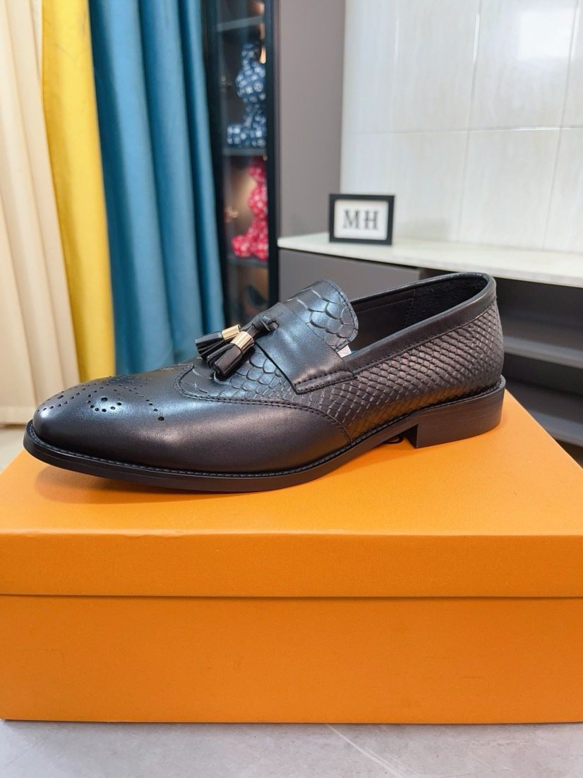 Louis Vuitton Black Tassel Loafers — front