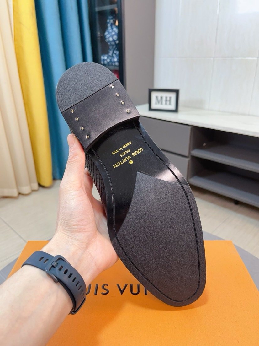 Louis Vuitton Black Tassel Loafers — side