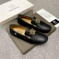 Versace Textured Leather Medusa Loafers — hero