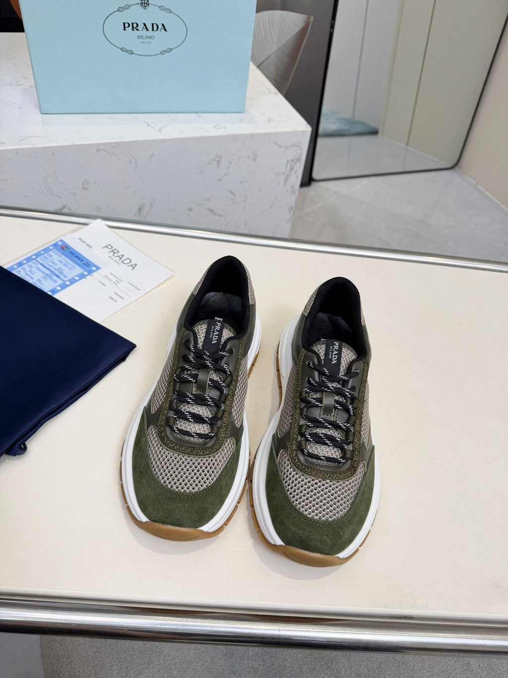 Prada Mesh Panel Sneakers — front