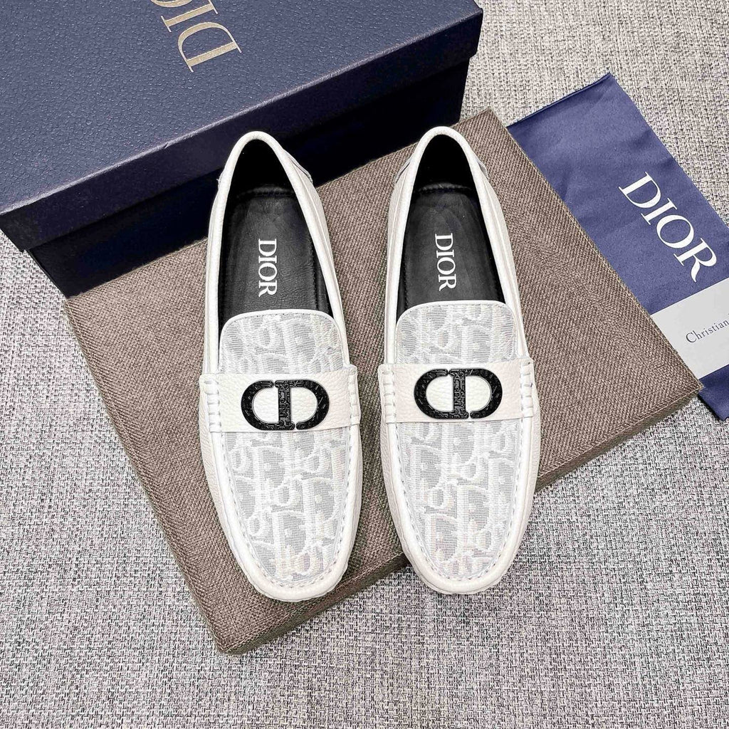 Dior Patterned Vamp Loafers — front