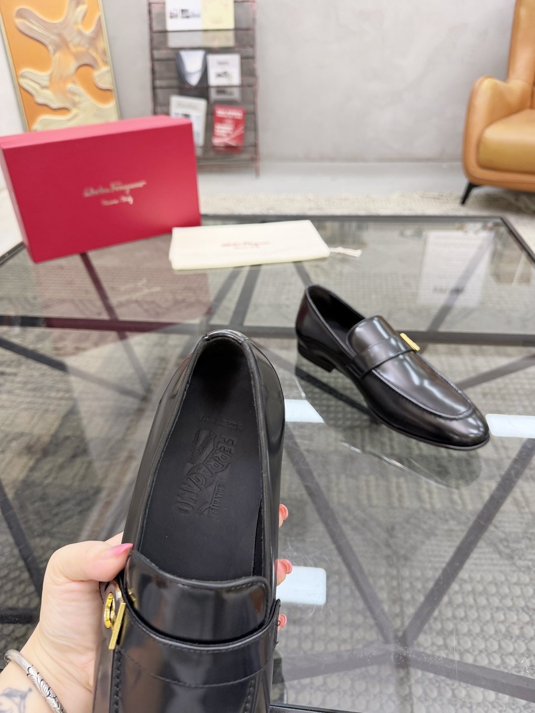 Men's Ring Detail Slip-On Loafers — detail
