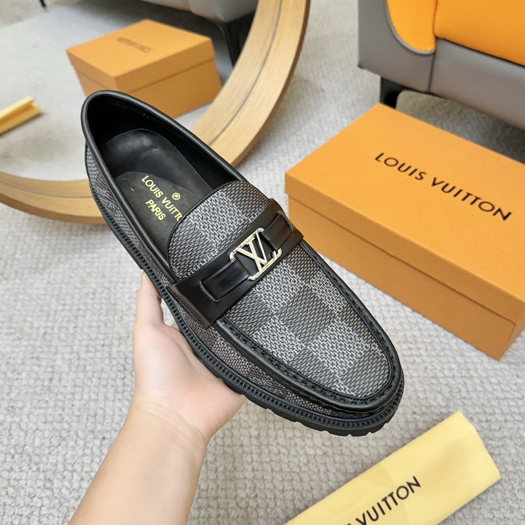 Louis Vuitton Checkered Lug Sole Loafers — model