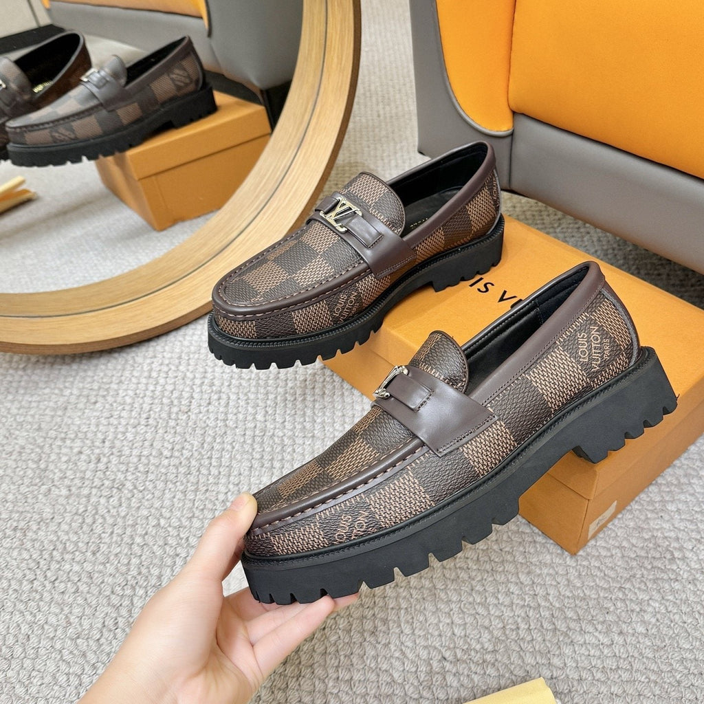 Louis Vuitton Checkered Lug Sole Loafers — model