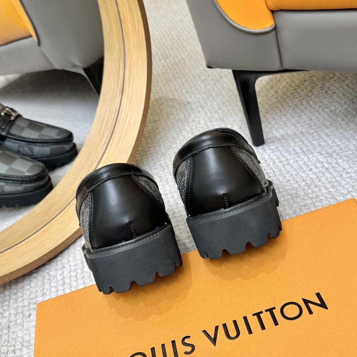 Louis Vuitton Checkered Lug Sole Loafers — back