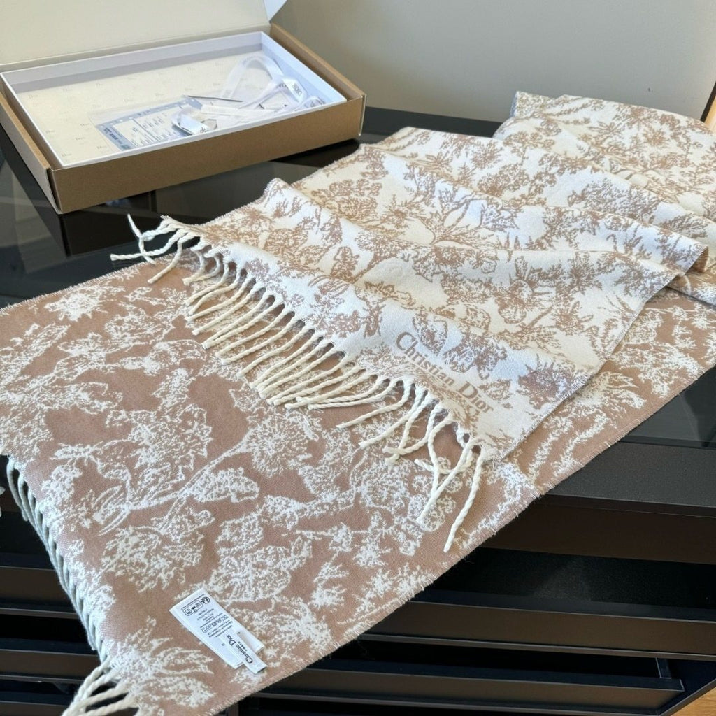 Dior Botanical Fringed Scarf — front