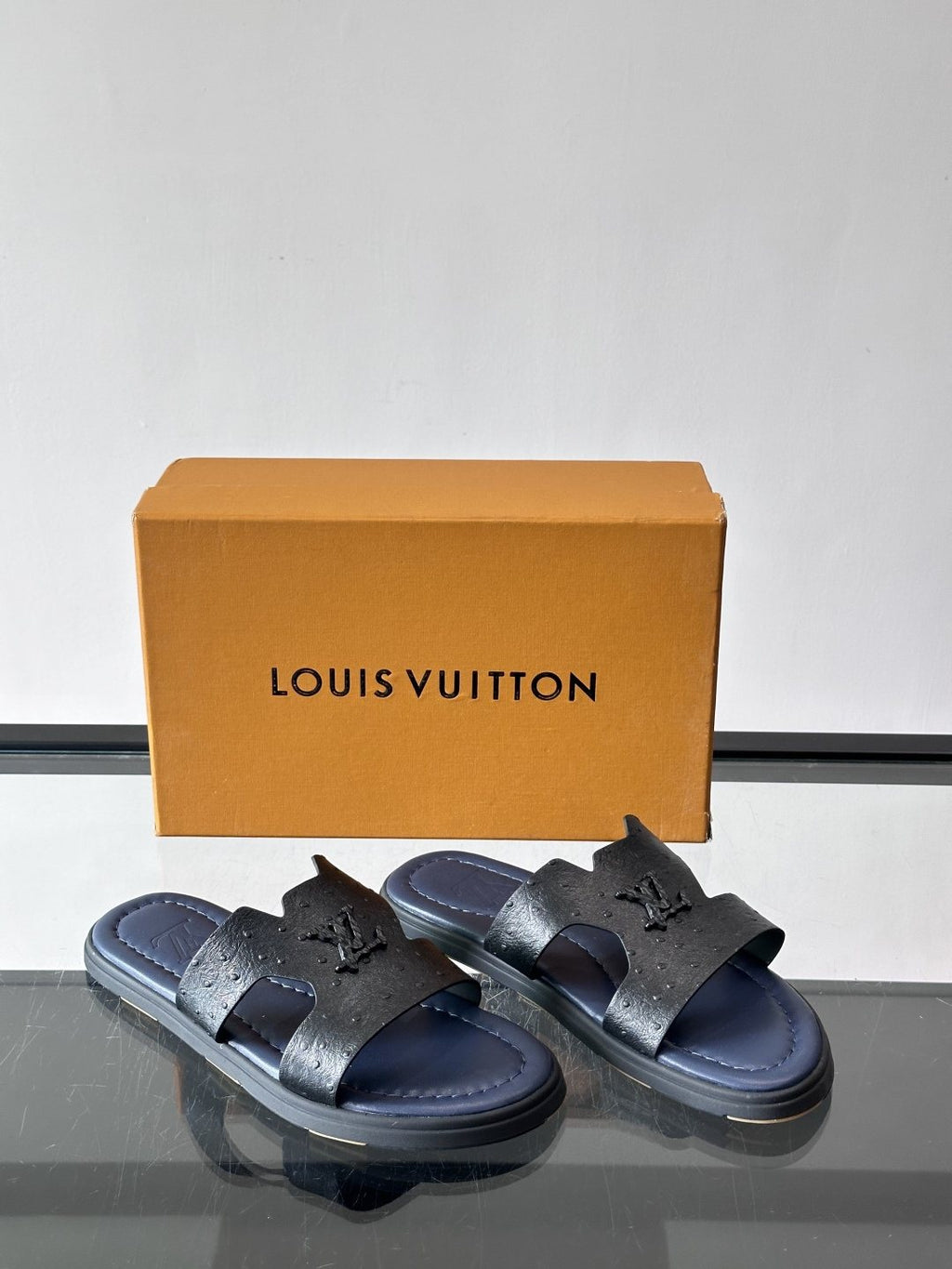 Louis Vuitton Monogram Slide Sandals — front