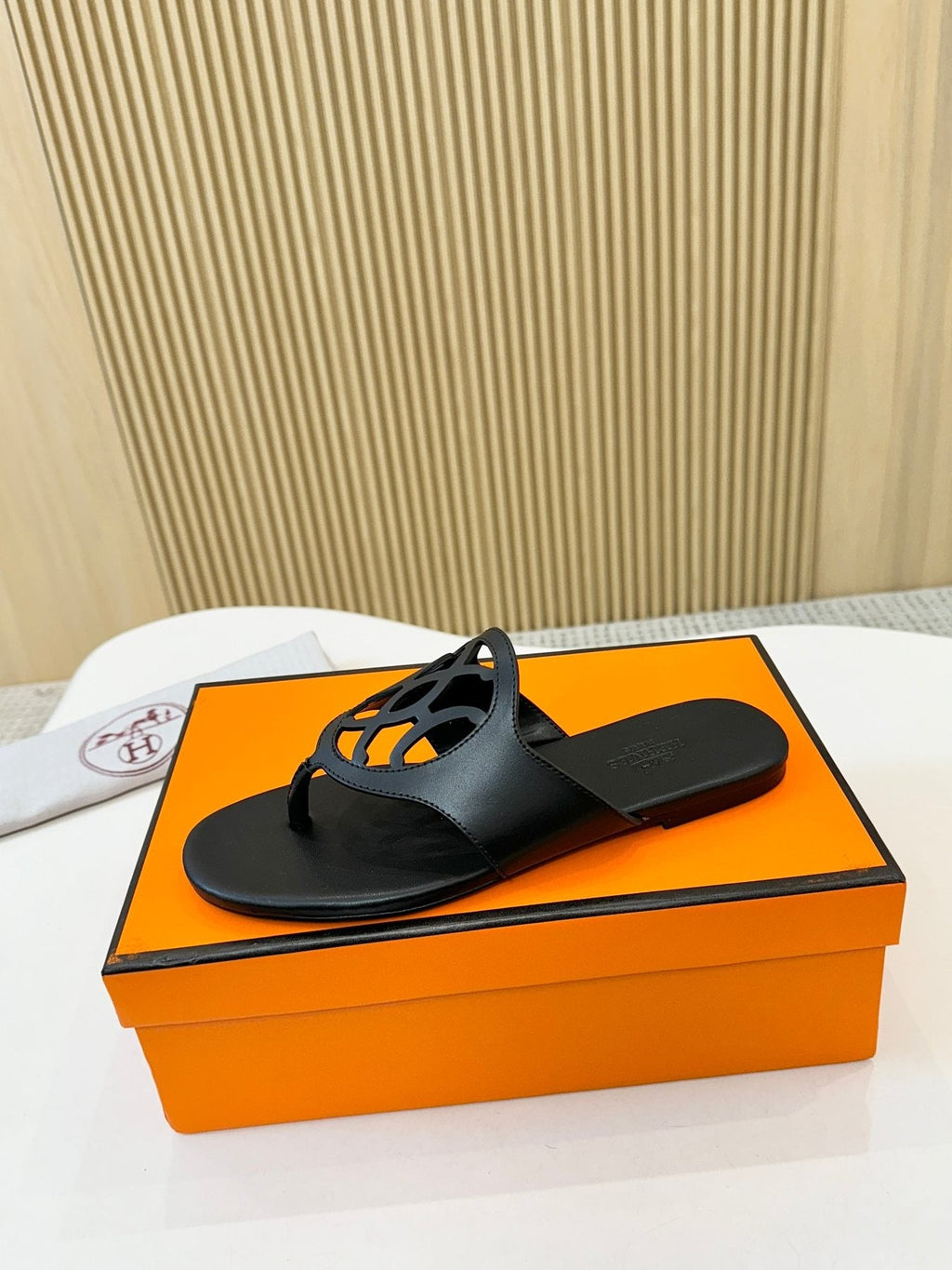 Hermès Cutout Strap Thong Sandals — front