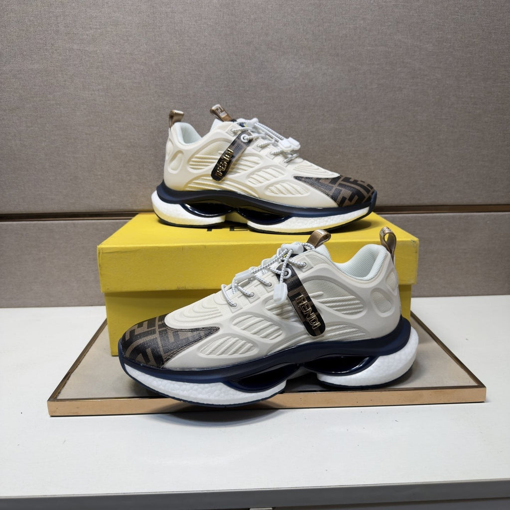 Fendi Patterned Toe Low-Top Sneakers — front