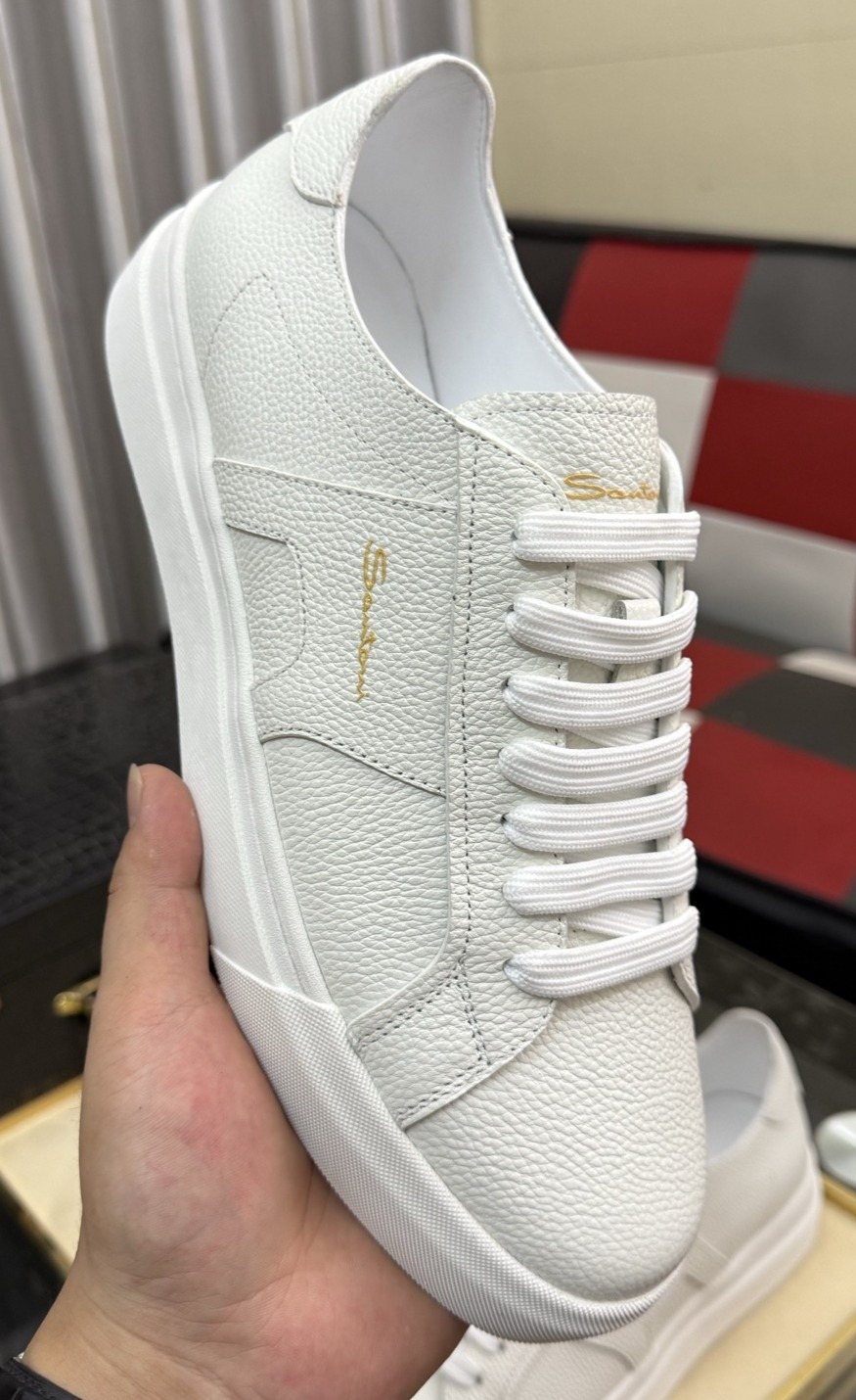 Santoni Textured Low-Top Sneakers — front