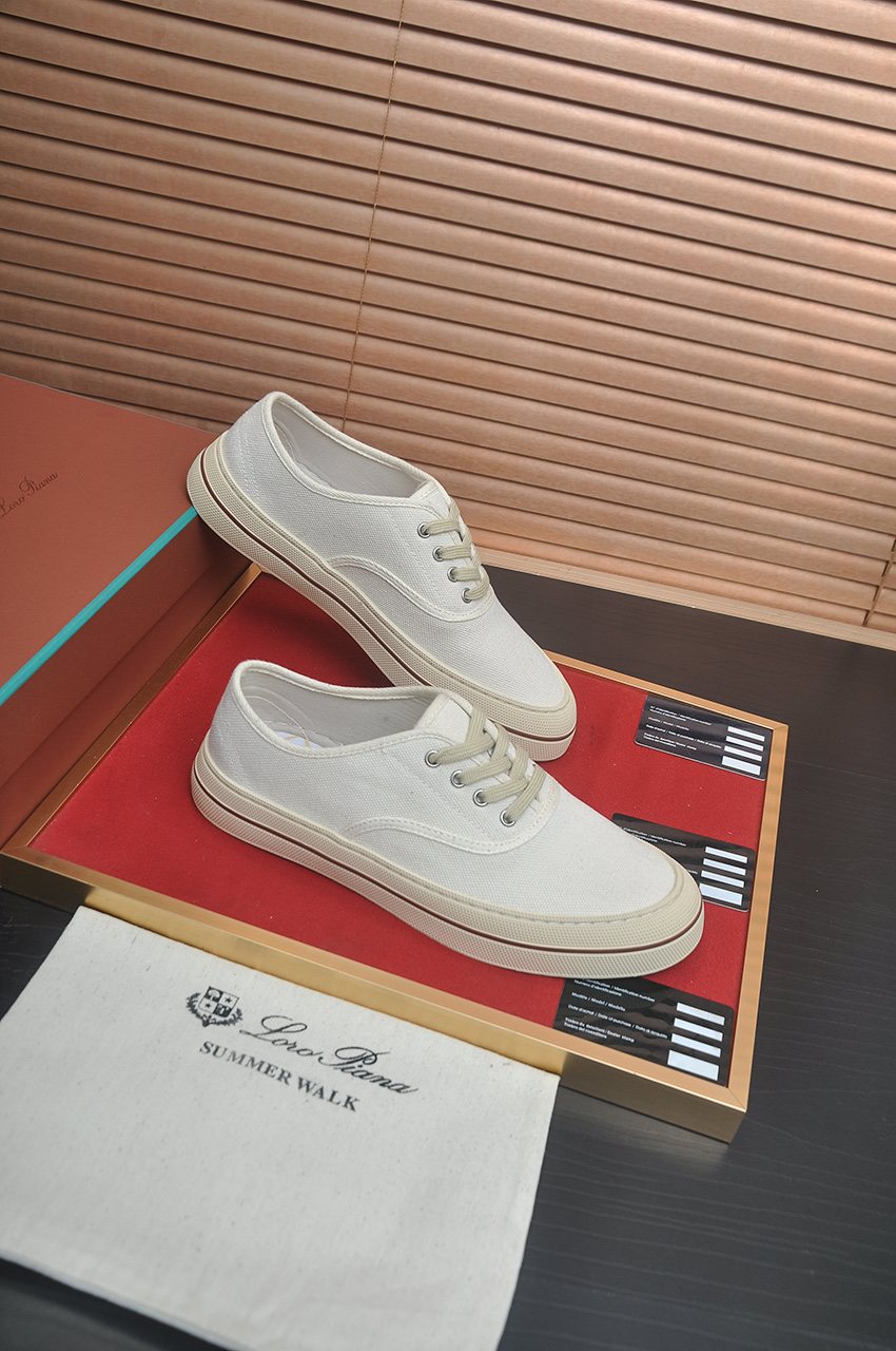 Loro Piana Low-Top Lace-Up Shoes — side
