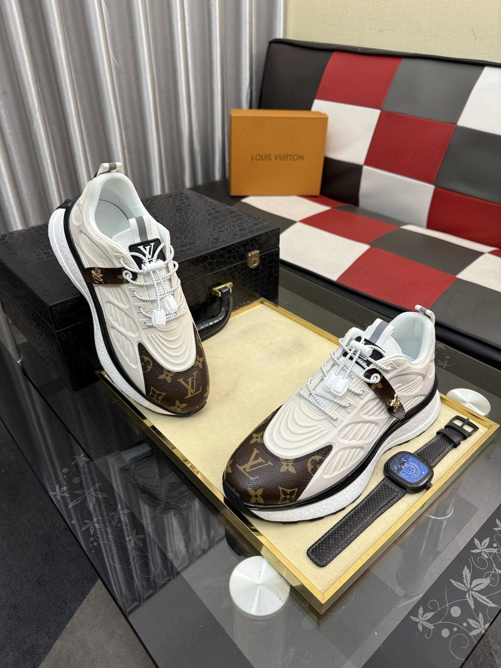 Louis Vuitton Monogram Panel Sneakers — model