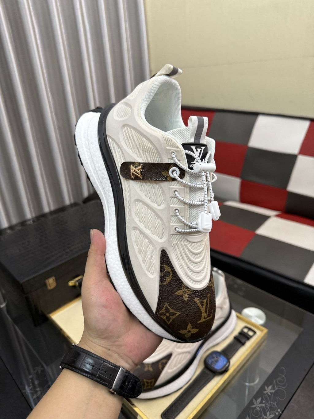 Louis Vuitton Monogram Panel Sneakers — model