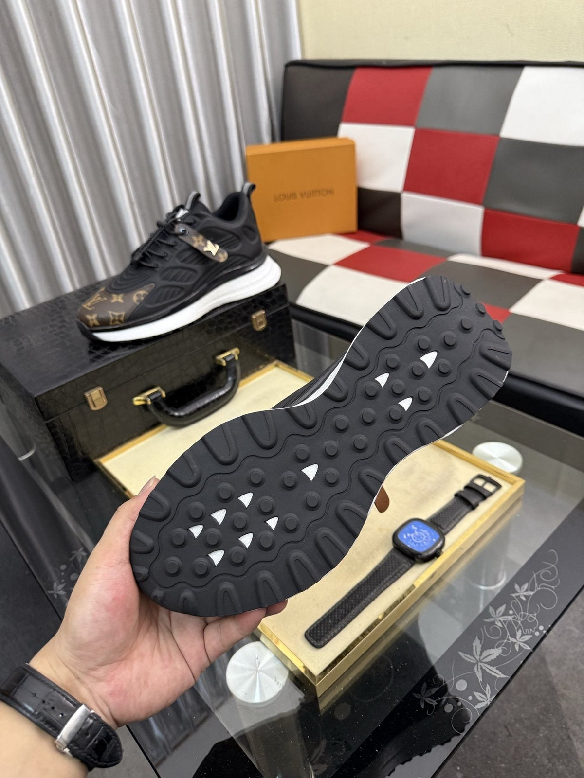 Louis Vuitton Monogram Panel Sneakers — detail