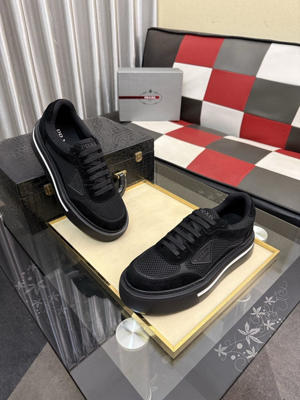 Prada Low-Top Mesh Sneakers — front