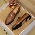 Ferragamo Brown Leather Bit Loafers — hero