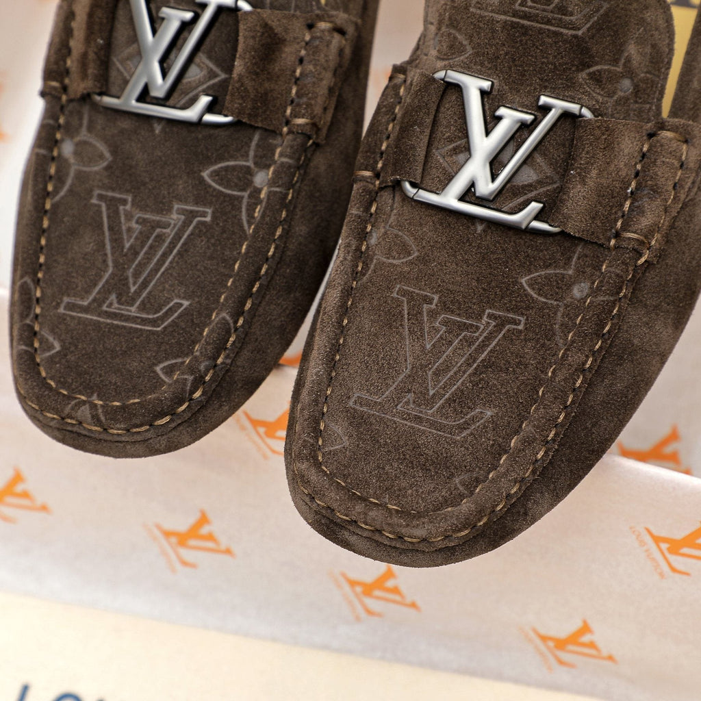 Louis Vuitton Embossed Driving Loafers — detail