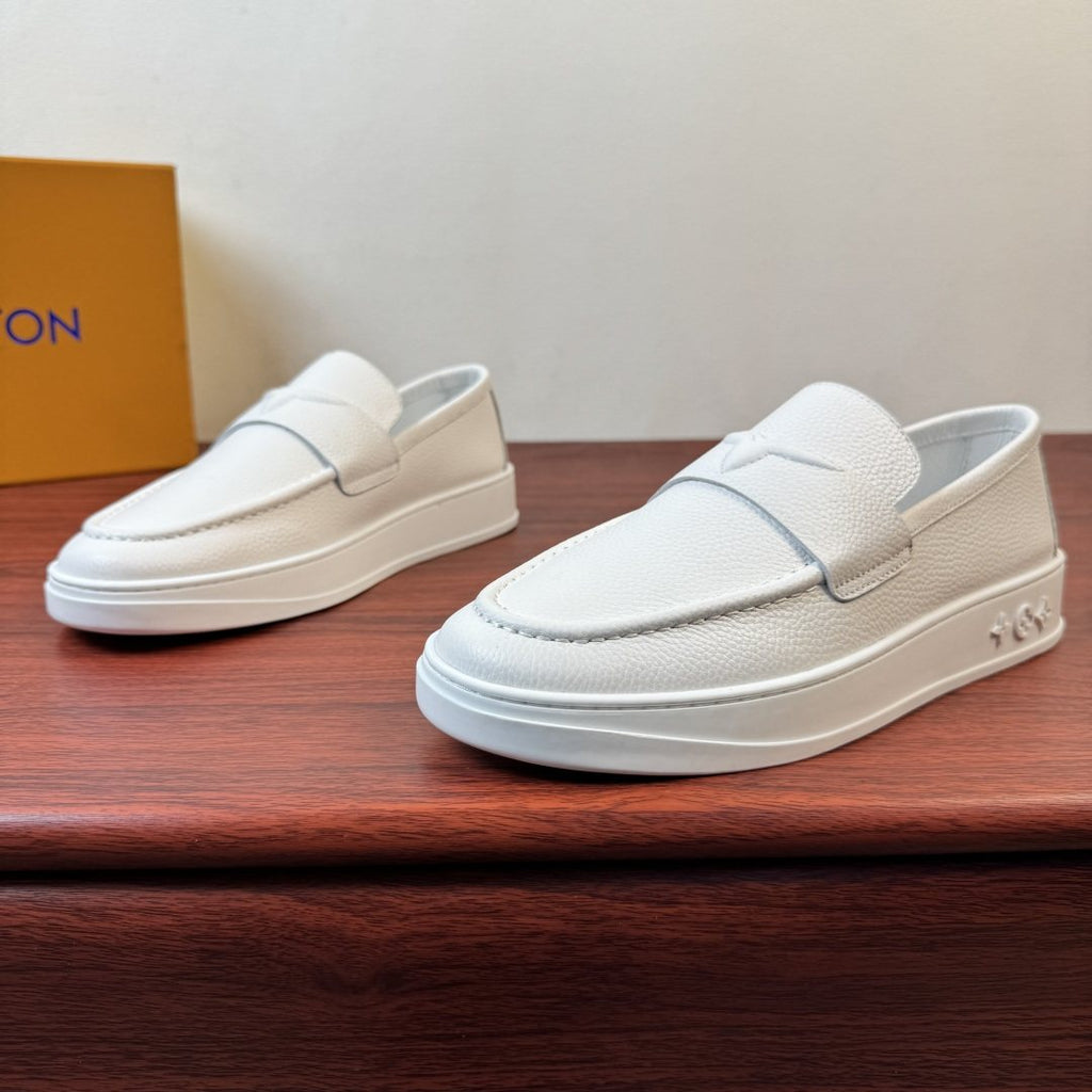 Louis Vuitton White Slip-On Loafers — hero