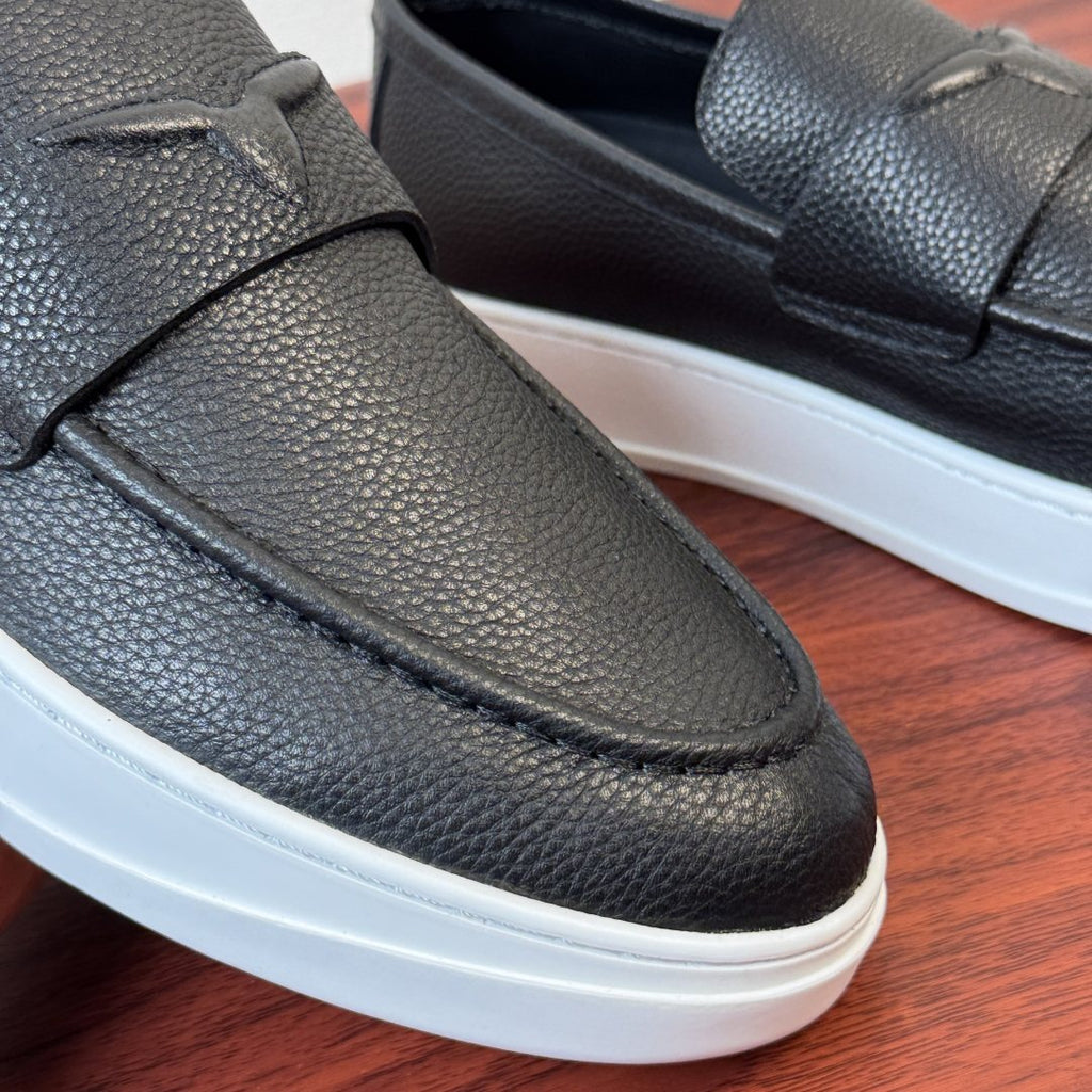 Louis Vuitton White Slip-On Loafers — detail