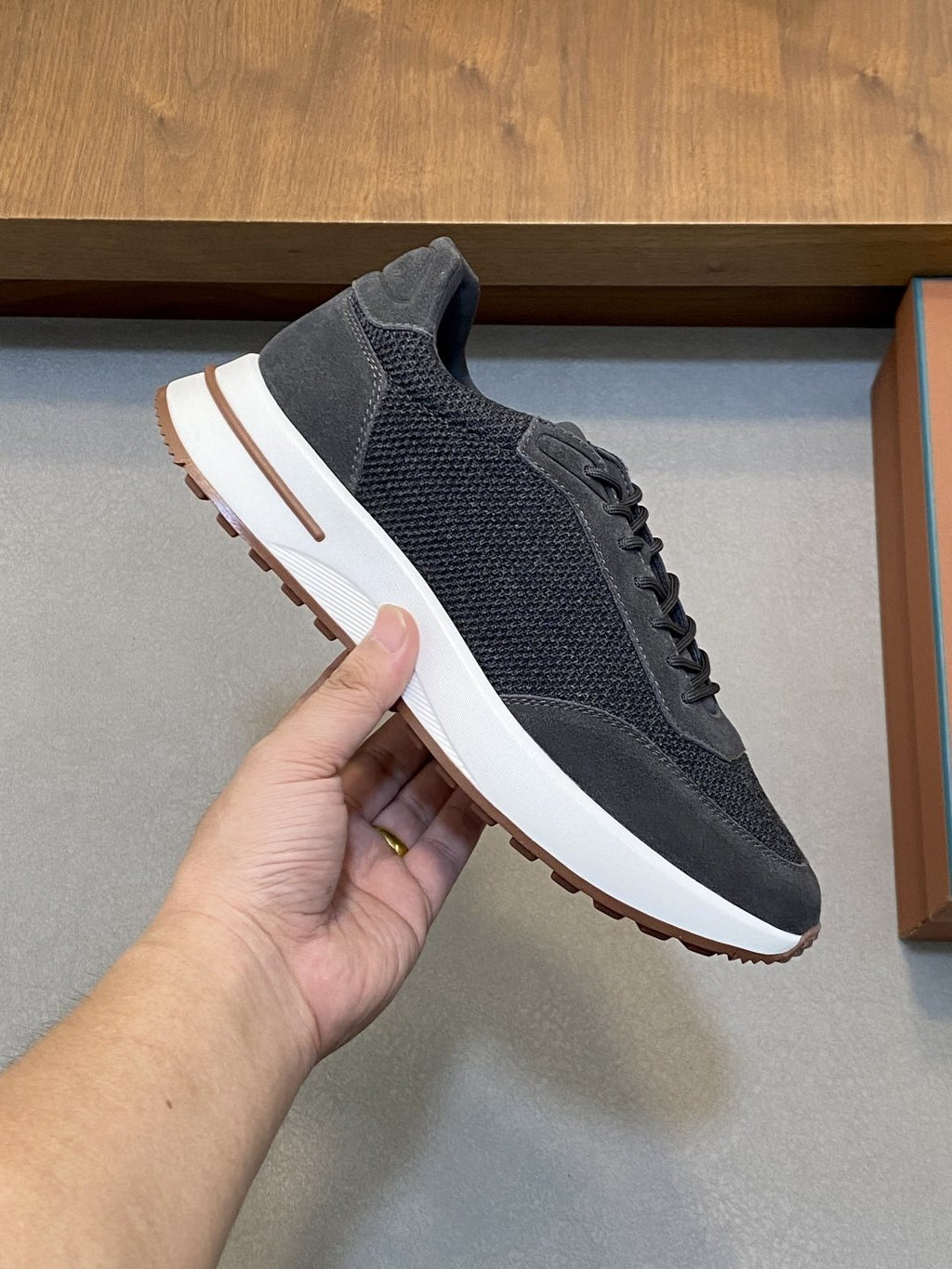 Loro Piana Men's Lace-Up Sneakers — front
