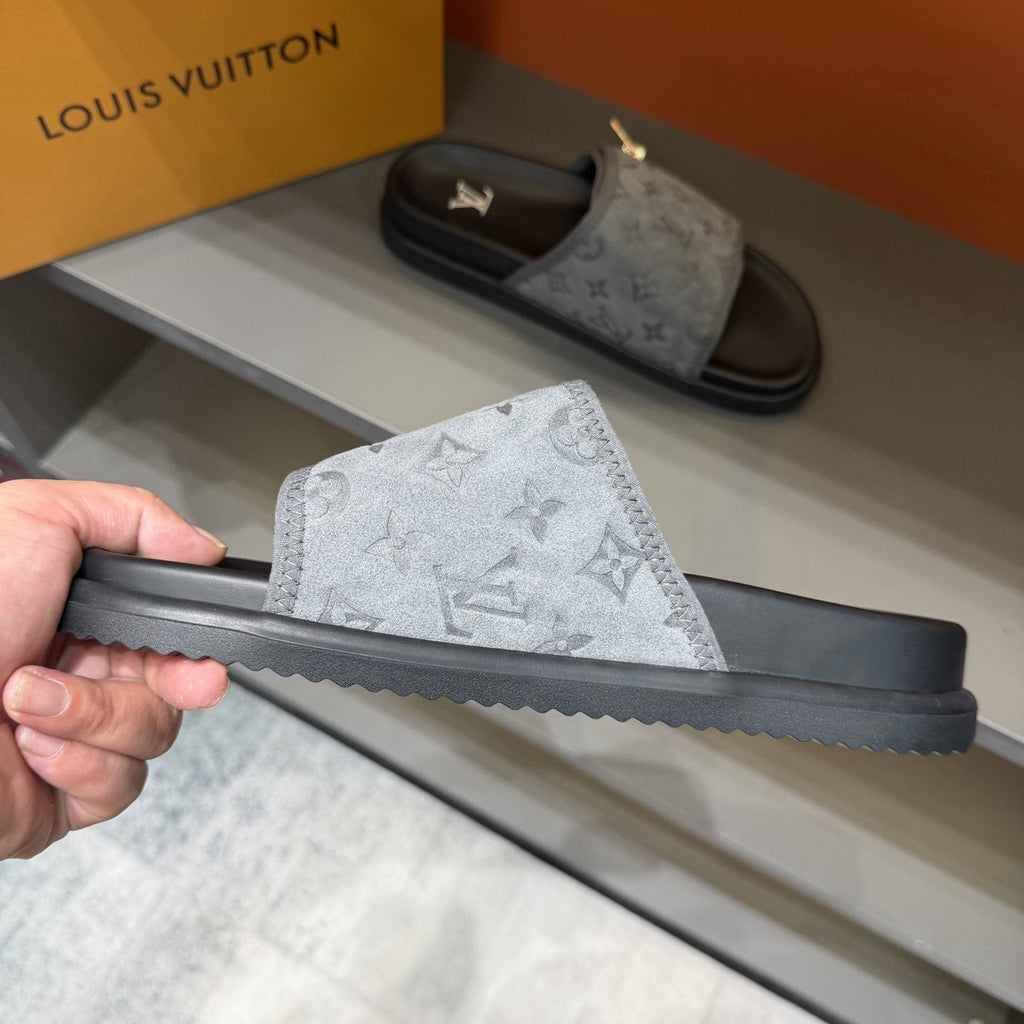 Louis Vuitton Monogram Zip Slide Sandals — side