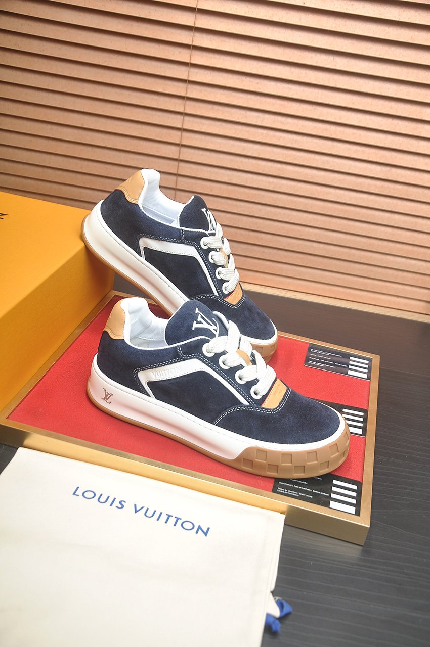 Louis Vuitton Paneled Low-Top Sneakers — side