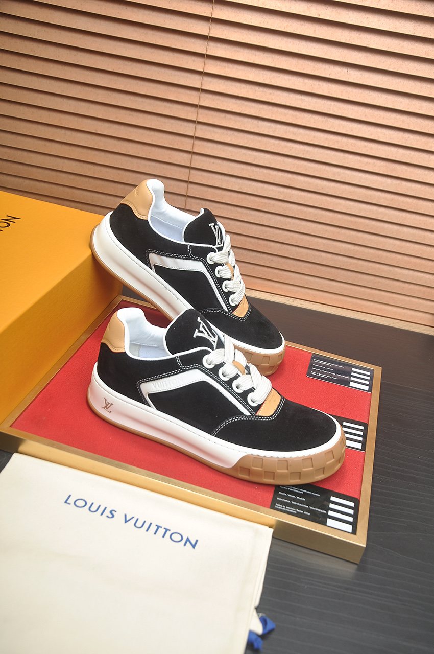 Louis Vuitton Paneled Low-Top Sneakers — side