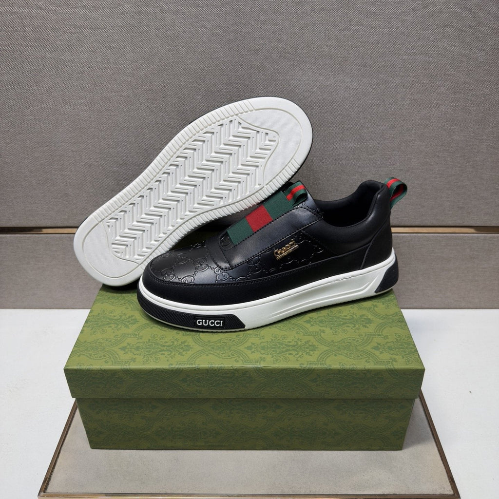 Gucci Green and Red Stripe Low-Top Sneakers — back