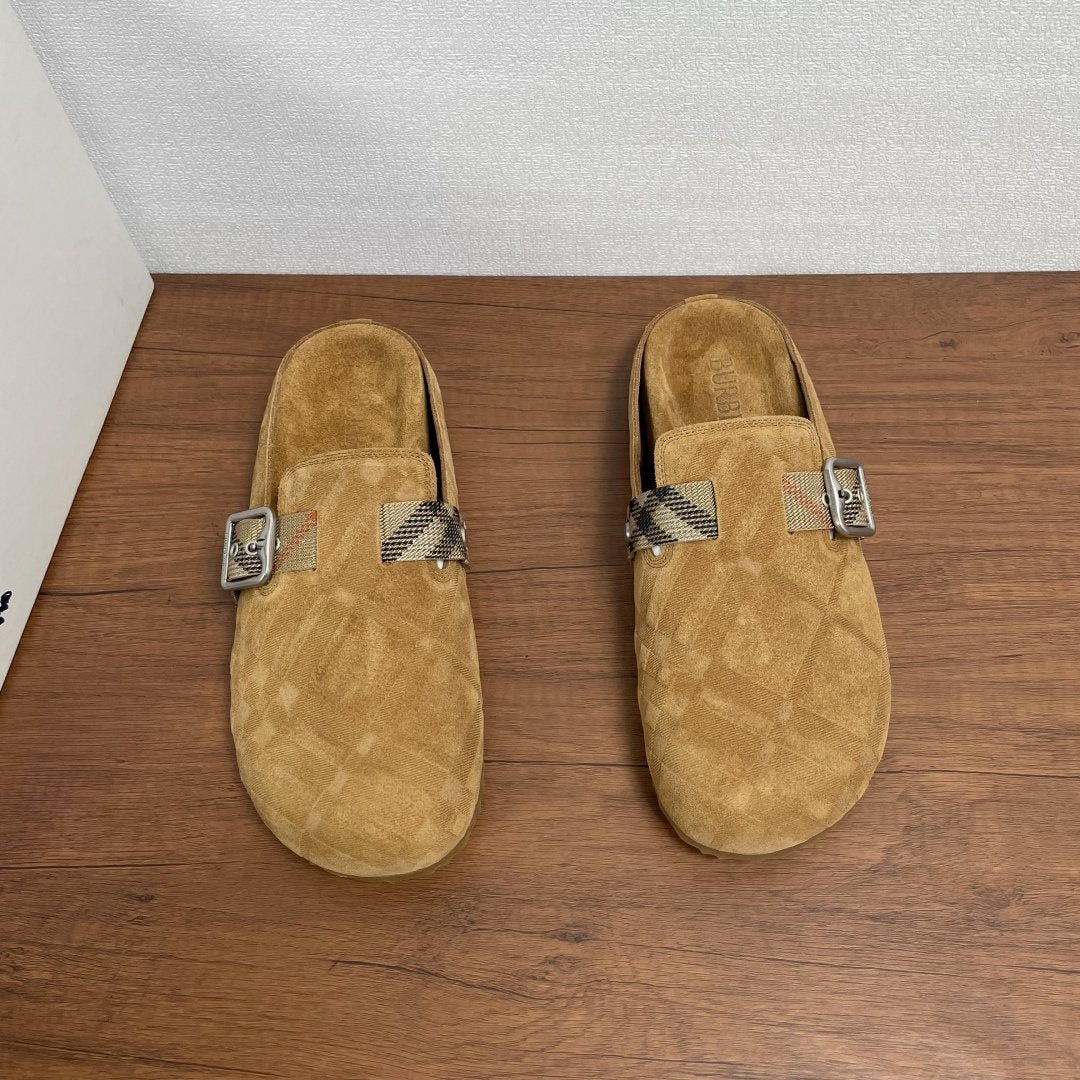 Burberry Men's Patterned Slip-On Sandals — front
