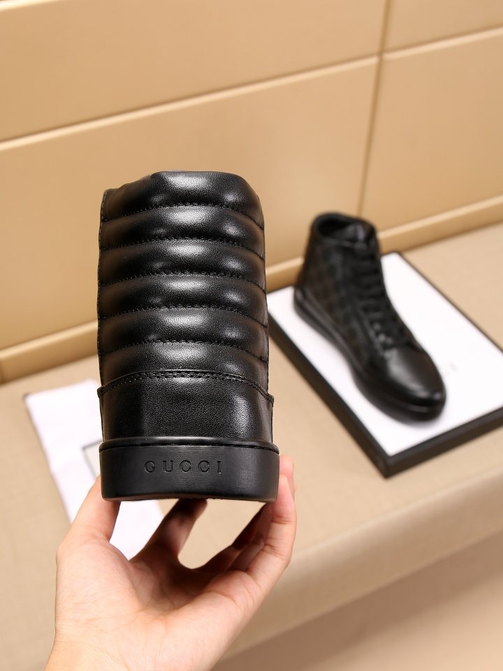 Gucci GG-Pattern High-Top Sneakers — back