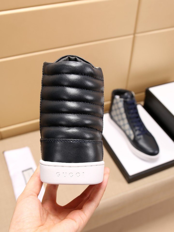 Gucci GG-Pattern High-Top Sneakers — back