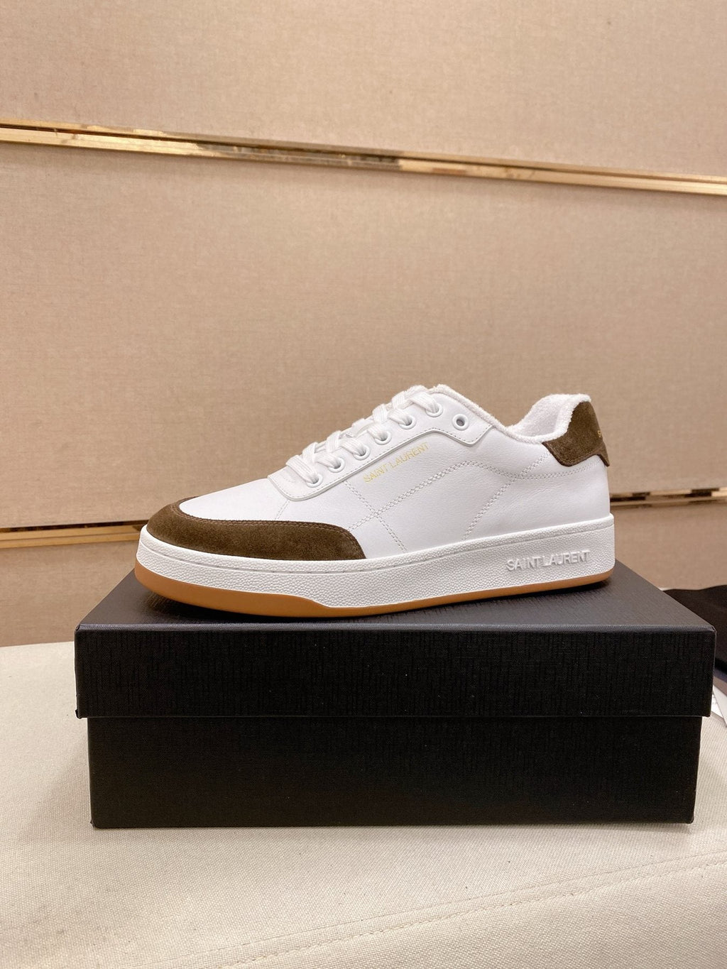 Saint Laurent Perforated Low-Top Sneakers — front