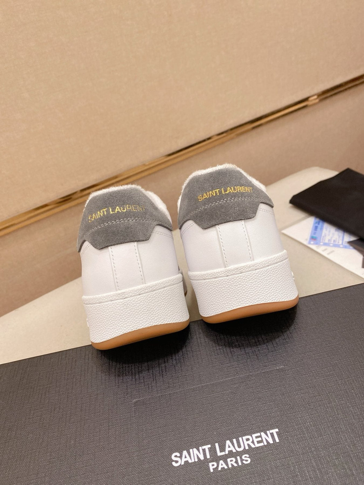 Saint Laurent Perforated Low-Top Sneakers — back