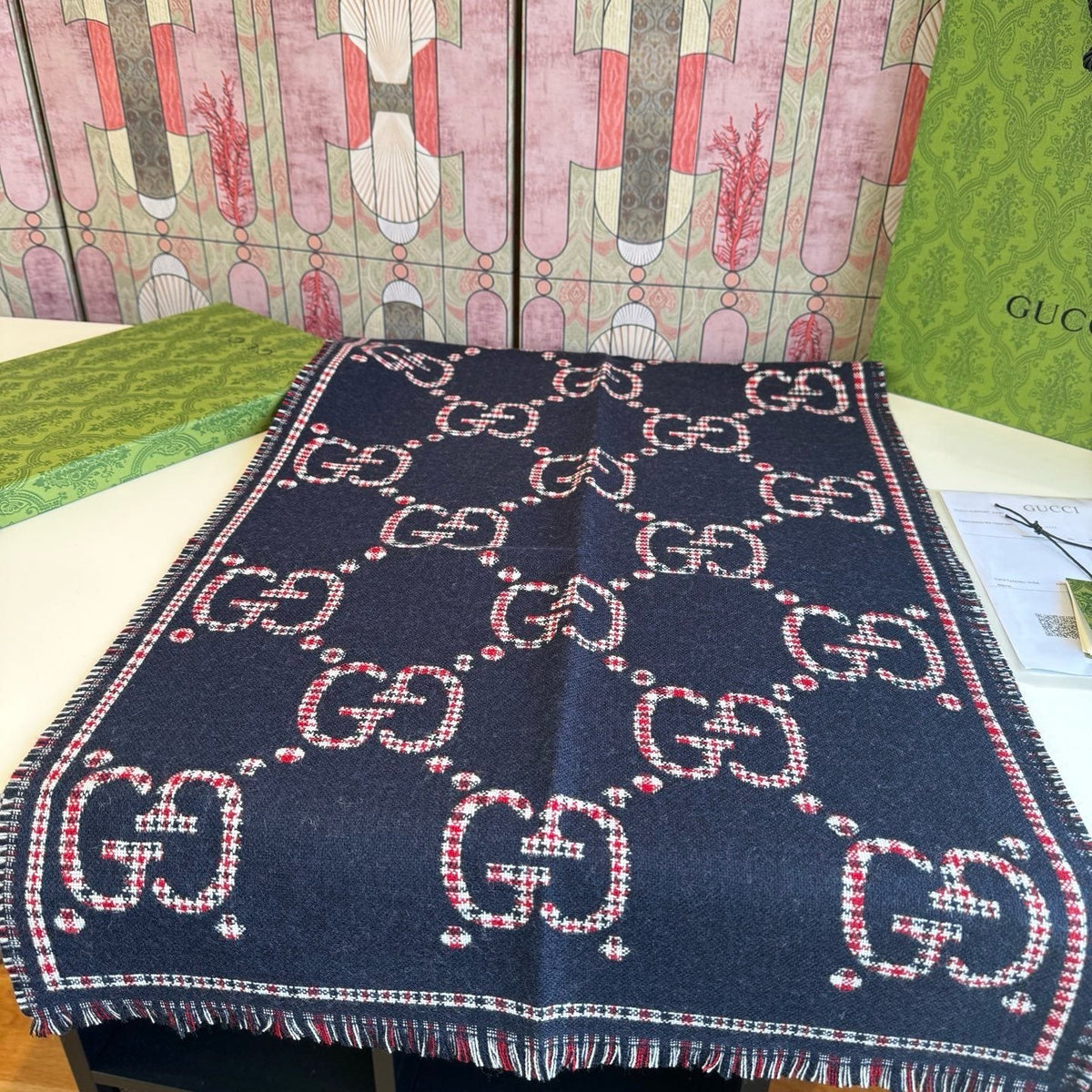 Gucci Fringed Motif Scarf — front
