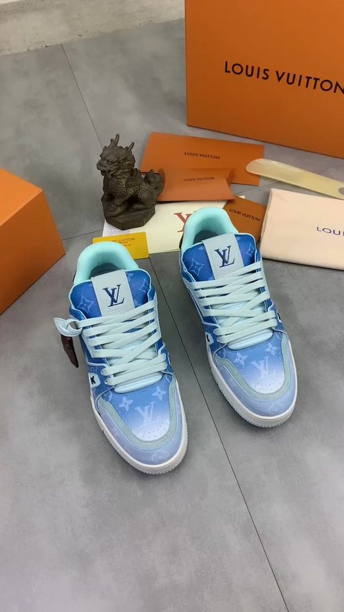 Louis Vuitton Blue Low-Top Sneakers — front
