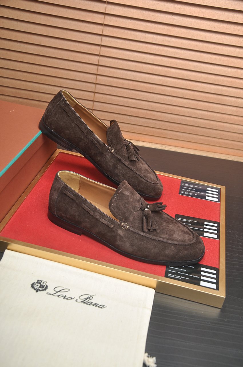Loro Piana Suede Tassel Loafers — front