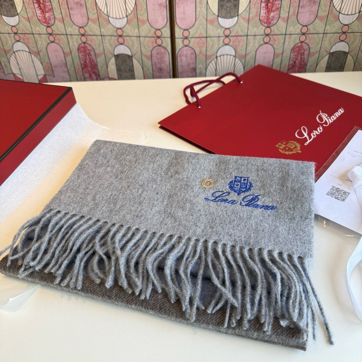 Loro Piana Reversible Fringed Scarf — front