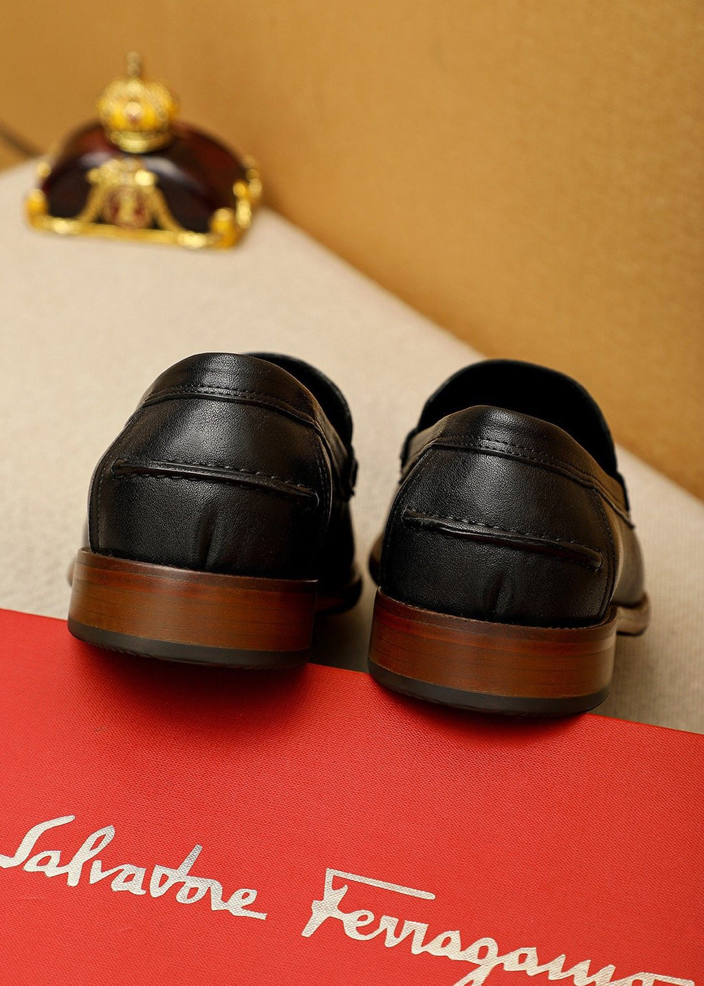 微商相册测试鞋子-Salvatore Ferragamo Leather Bit Loafers — back