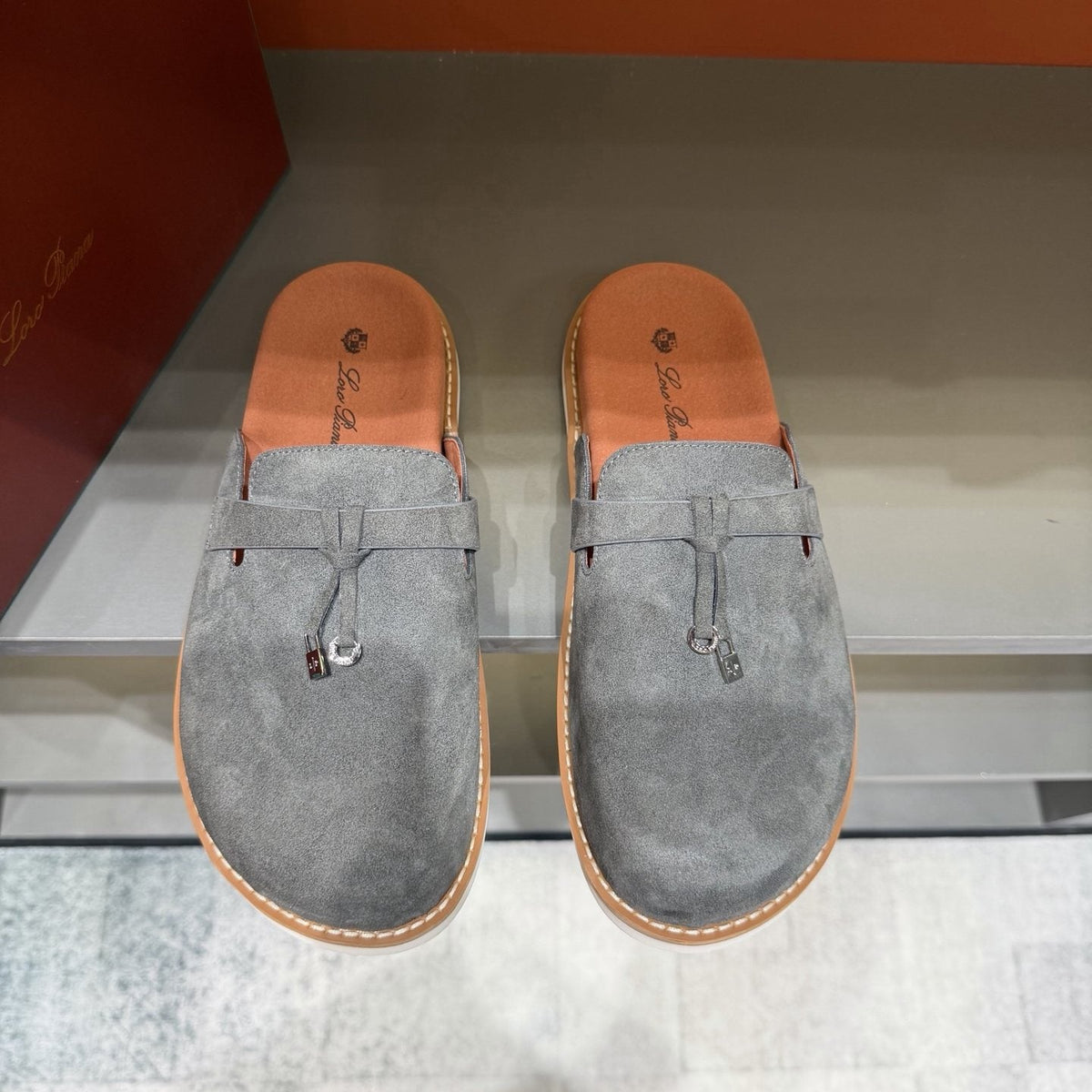 Camel Tan Backless Mule Loafers — front