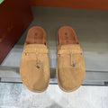 Camel Tan Backless Mule Loafers — front