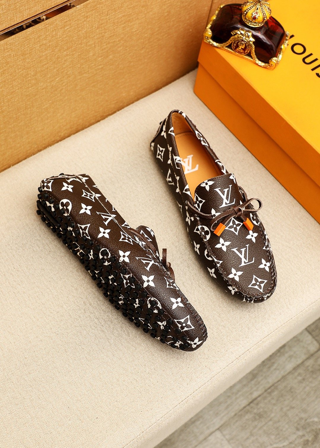 Louis Vuitton Monogram Driving Loafers — front