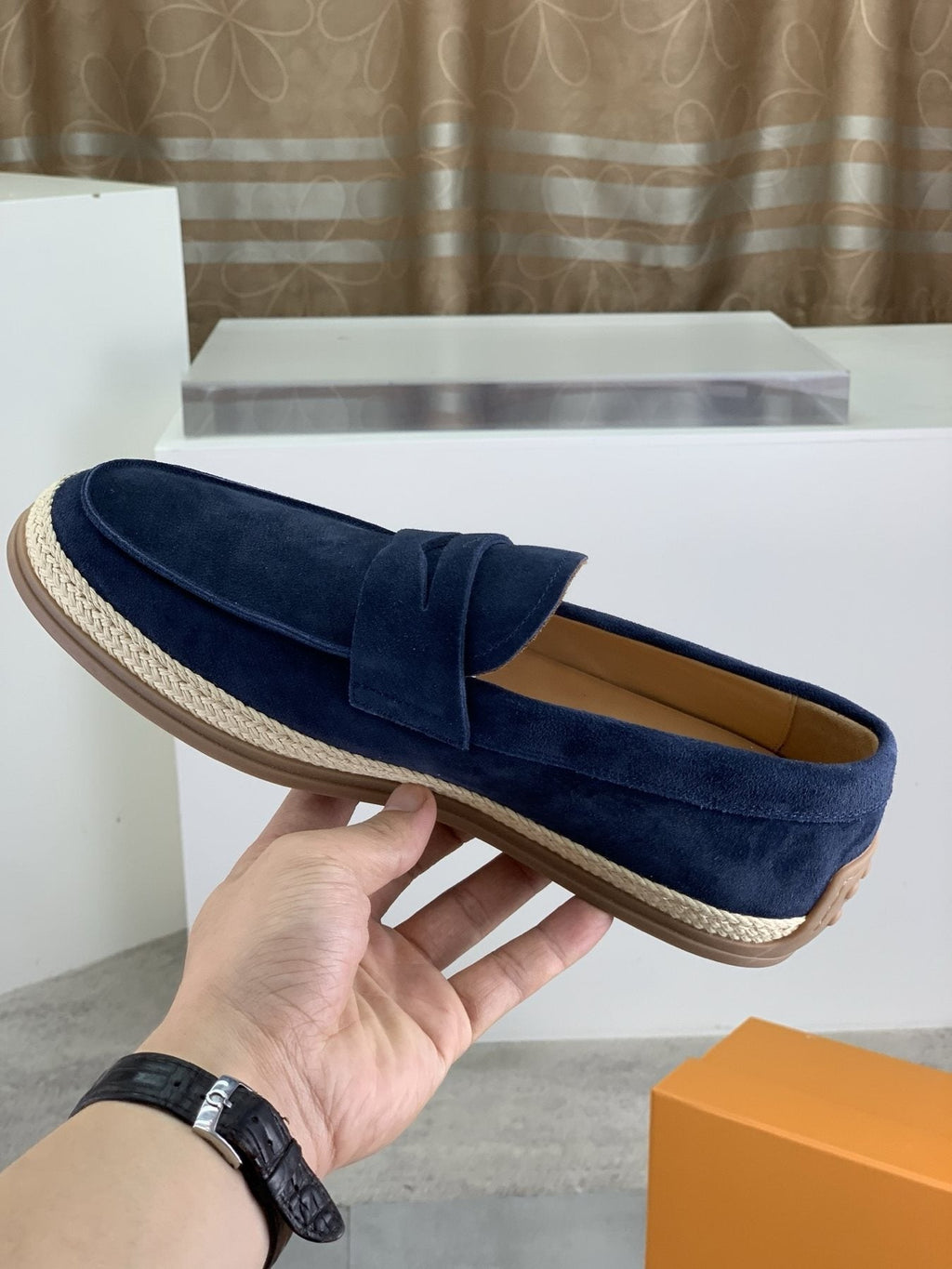 Tod's Raffia-Trim Loafers — side