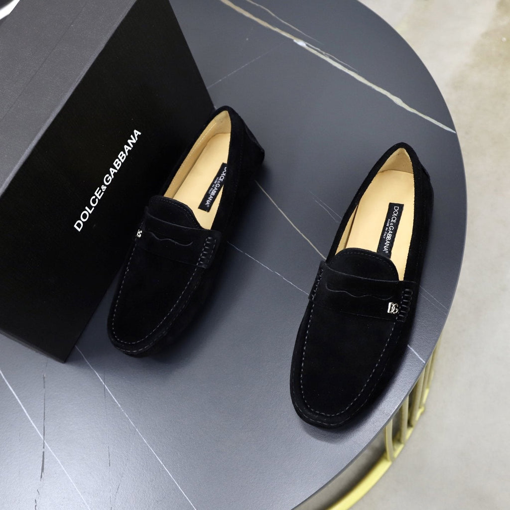 Dolce & Gabbana Men's Leather Penny Loafers — front