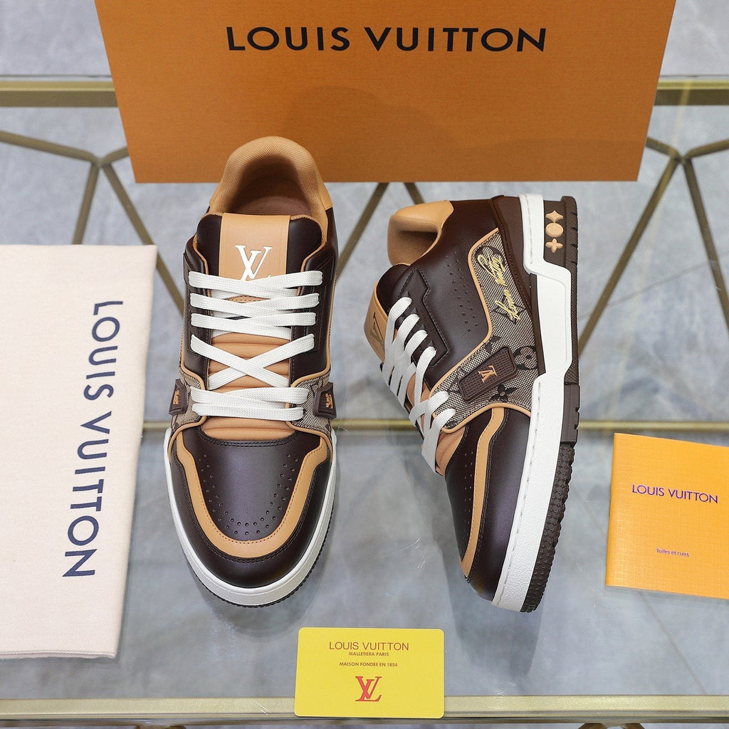 Louis Vuitton Black and White Low-Top Sneakers — side