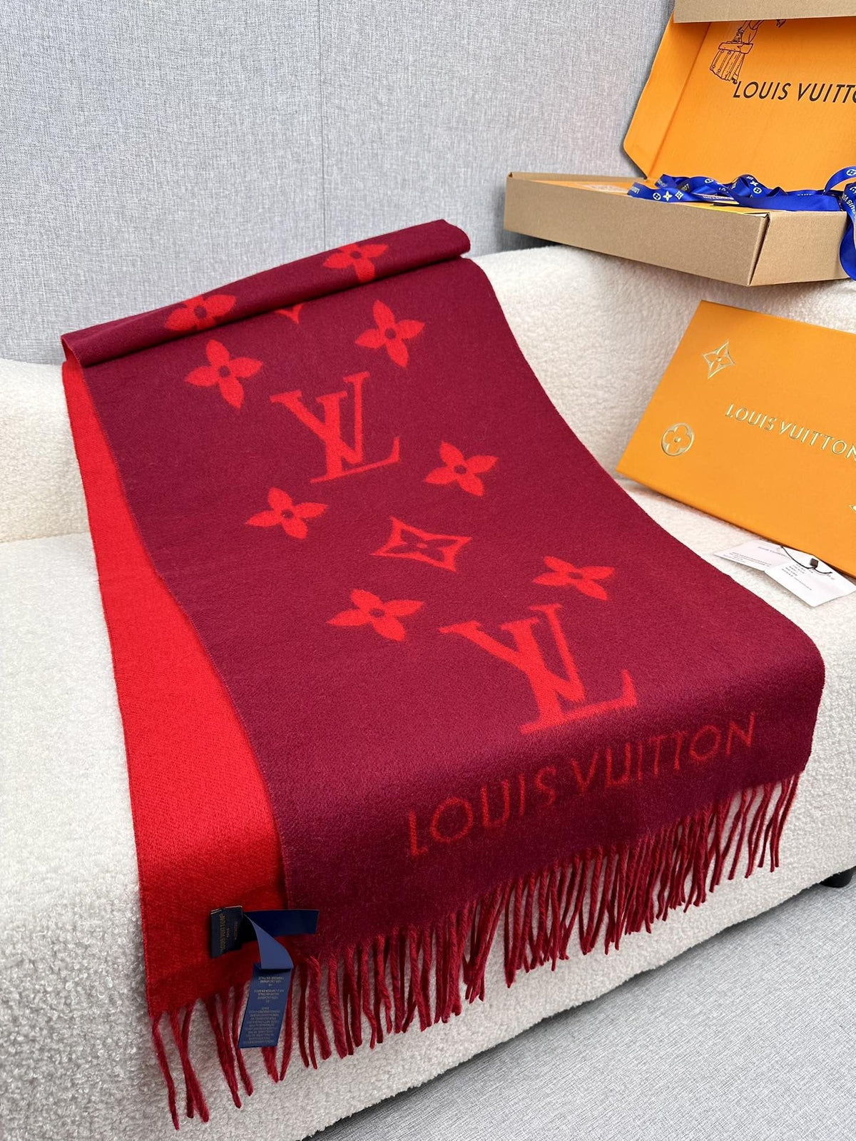 Louis Vuitton Monogram Fringed Scarf — hero