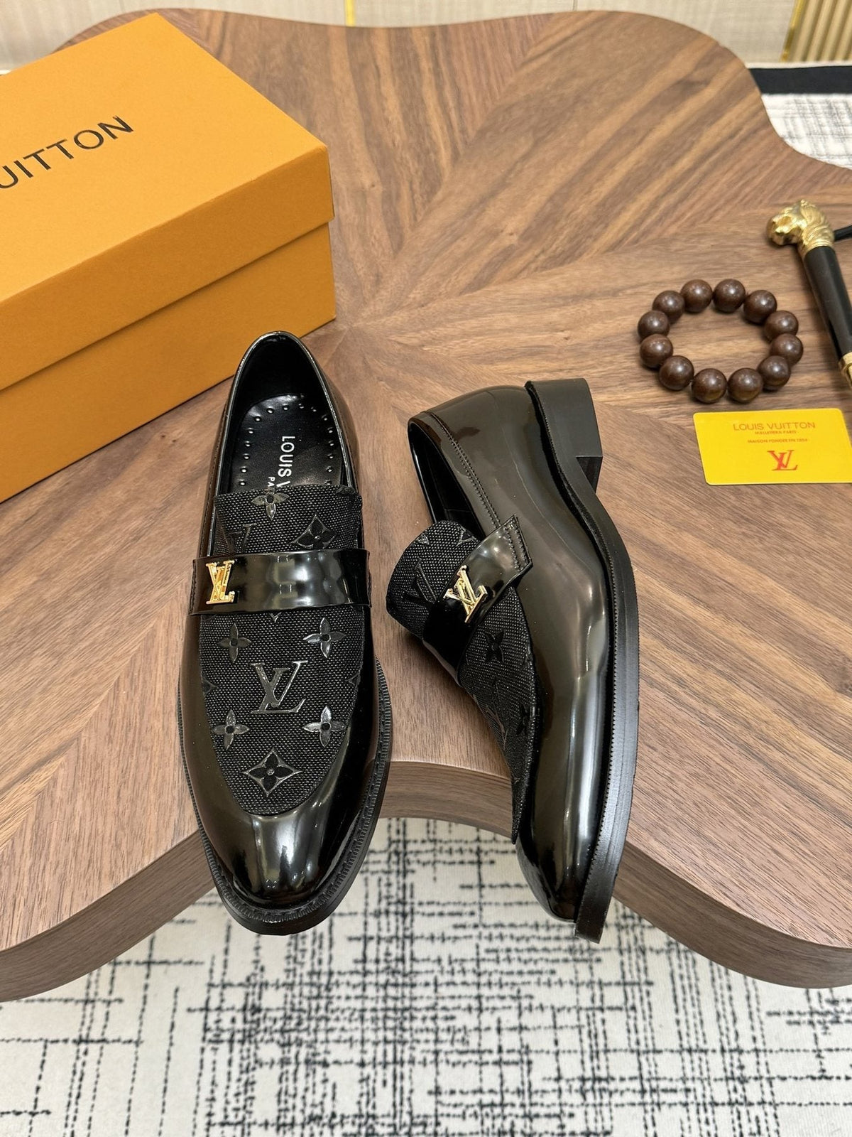 Louis Vuitton Monogram Buckle Loafers — front